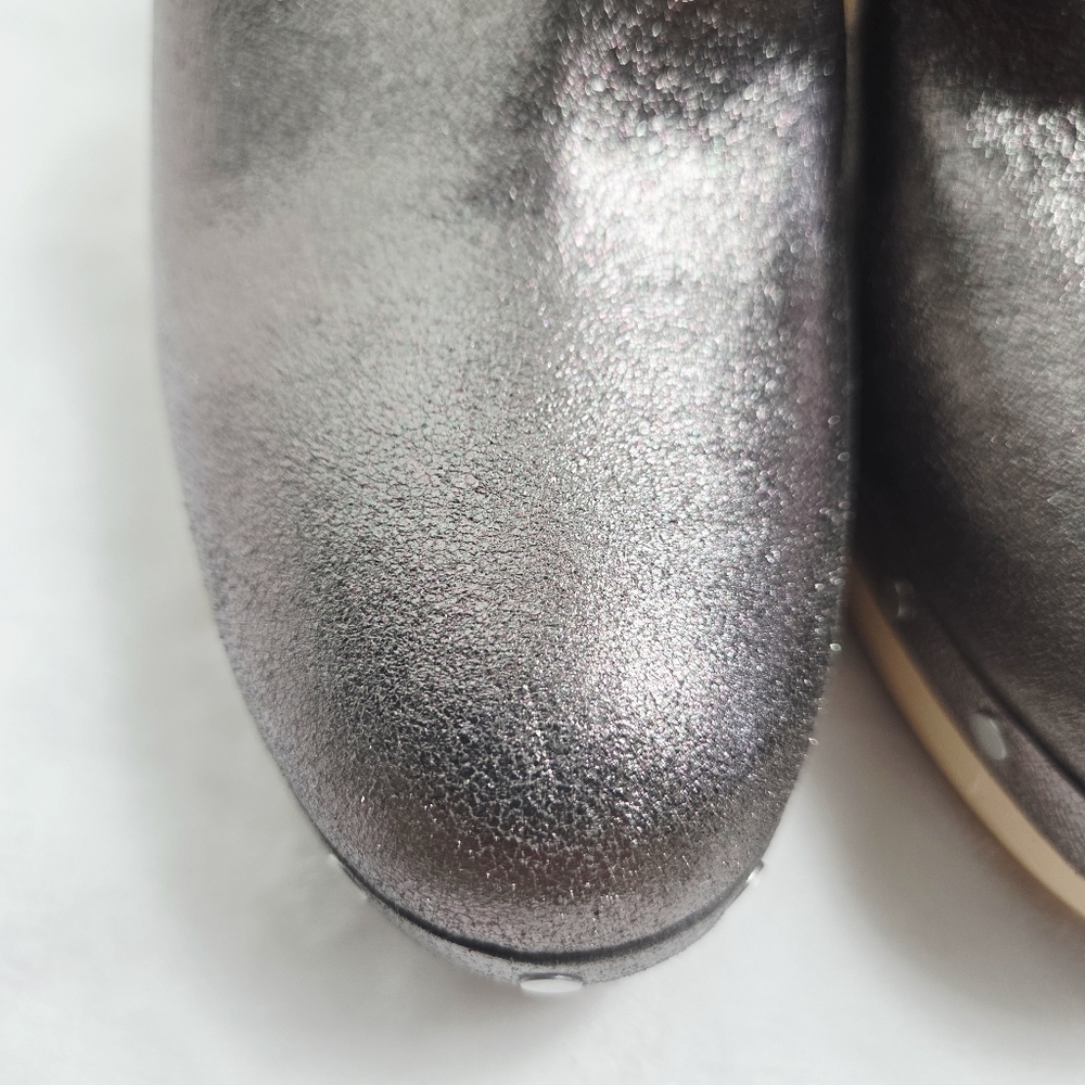 Paige Alex GunMental Suede Heels Platform Clogs - Picture 8 of 9